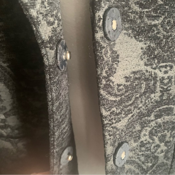 Liz Claiborne Classics Blazer Brocade Jacket Paisley Baroque Black on Black S - Picture 9 of 14